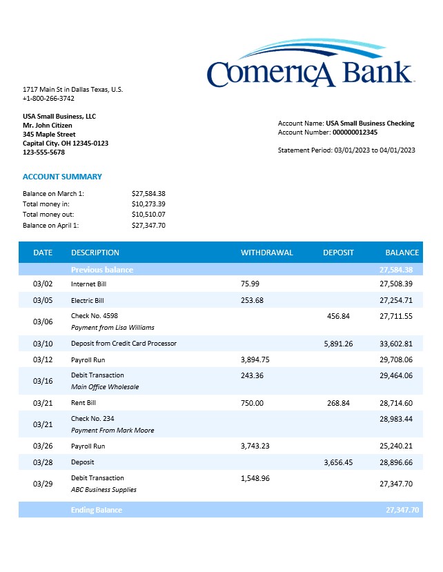 East West Bank firm account statement 